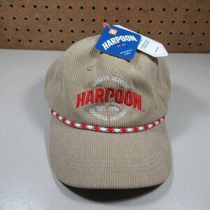 Harpoon mens tan corduroy strapback hat NWT